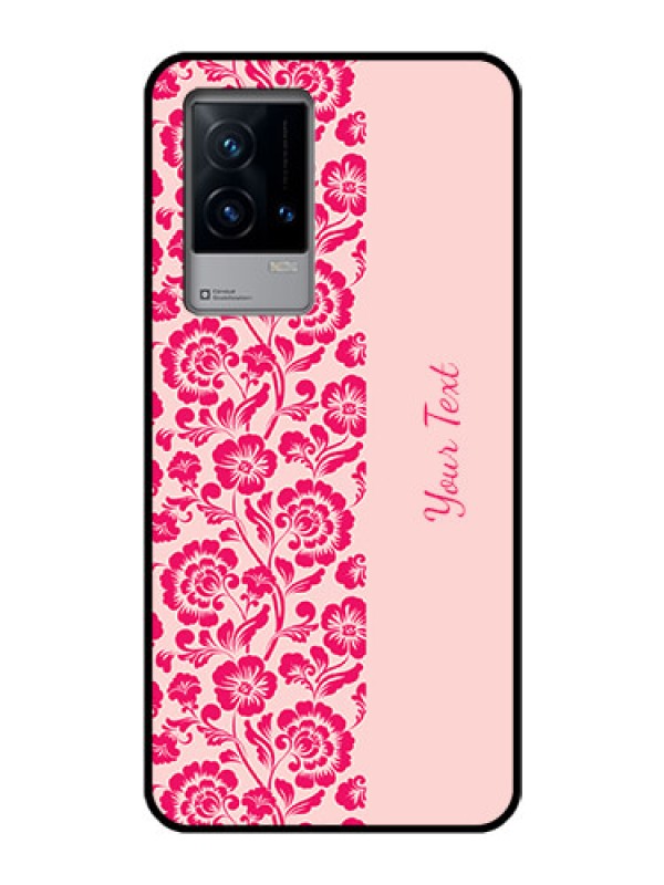 Custom iQOO 9 5G Custom Glass Phone Case - Attractive Floral Pattern Design