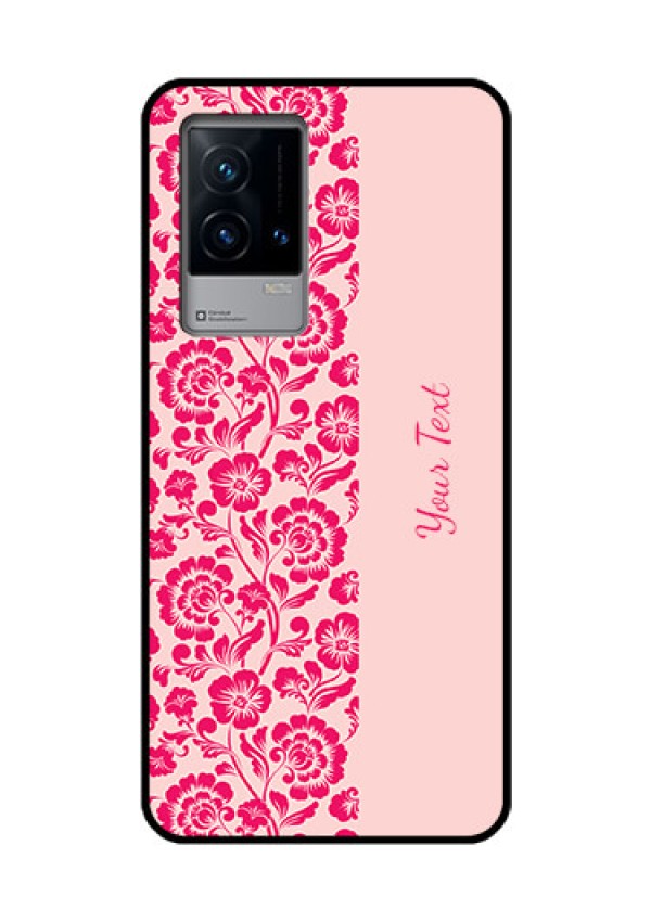 iQOO 9 5G Custom Glass Phone Case - Attractive Floral Pattern Design
