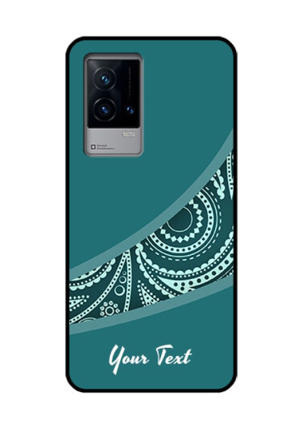 iQOO 9 5G Photo Printing on Glass Case - semi visible floral Design