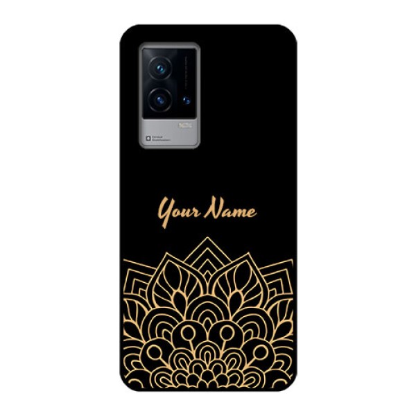 iQOO 9 5G Custom Glass Phone Case - Golden mandala Design