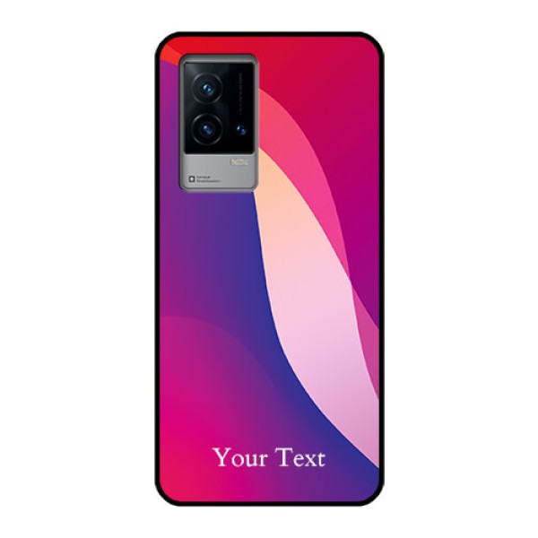 iQOO 9 5G Personalized Glass Phone Case - Digital abstract Overlap Design