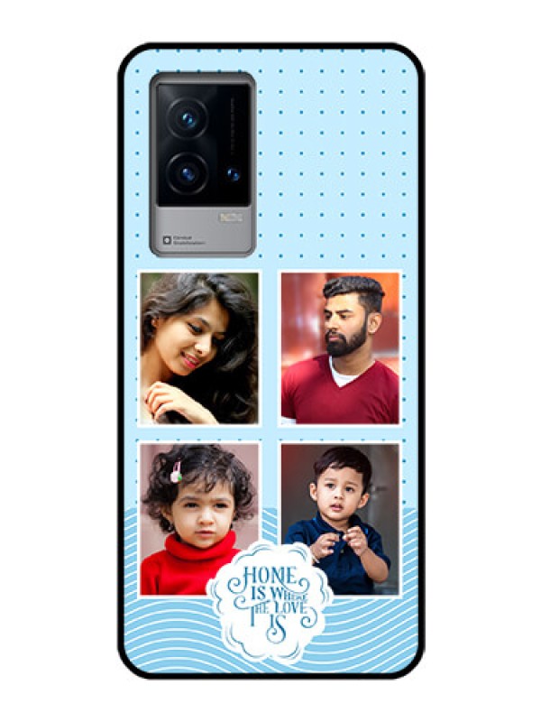 Custom iQOO 9 5G Custom Glass Phone Case - Cute love quote with 4 pic upload Design