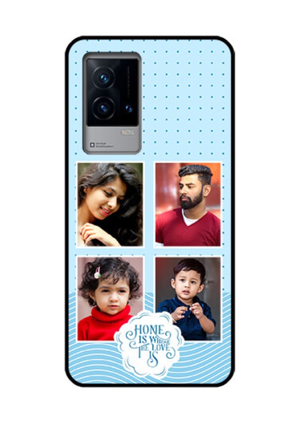 iQOO 9 5G Custom Glass Phone Case - Cute love quote with 4 pic upload Design