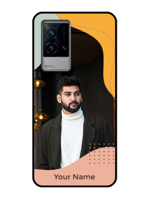 Custom iQOO 9 5G Personalized Glass Phone Case - Tri-coloured overlay design