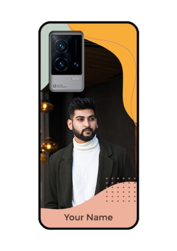 iQOO 9 5G Personalized Glass Phone Case - Tri-coloured overlay design