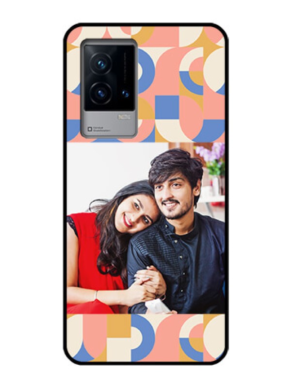 Custom iQOO 9 5G Photo Printing on Glass Case - Semi-circle Maze Pattern Design