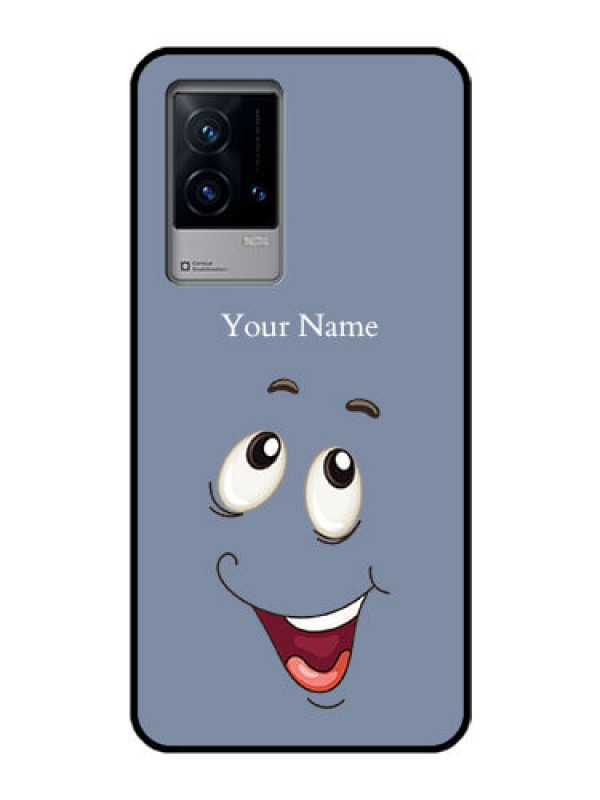 Custom iQOO 9 5G Photo Printing on Glass Case - Laughing Cartoon Face Design
