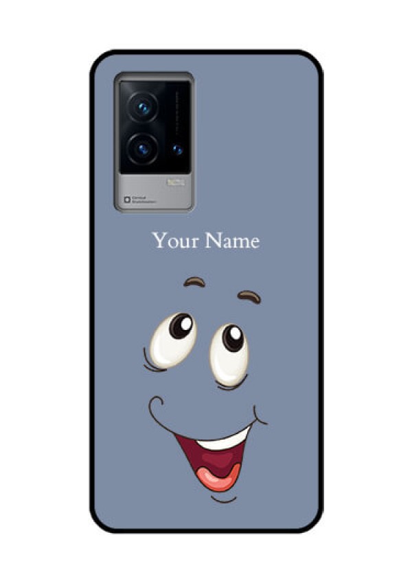 iQOO 9 5G Photo Printing on Glass Case - Laughing Cartoon Face Design