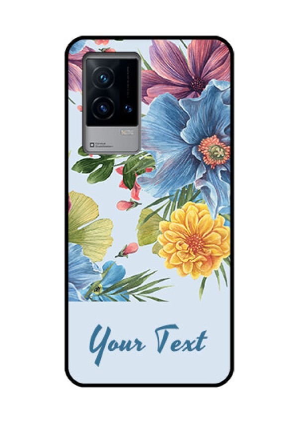 iQOO 9 5G Custom Glass Mobile Case - Stunning Watercolored Flowers Painting Design