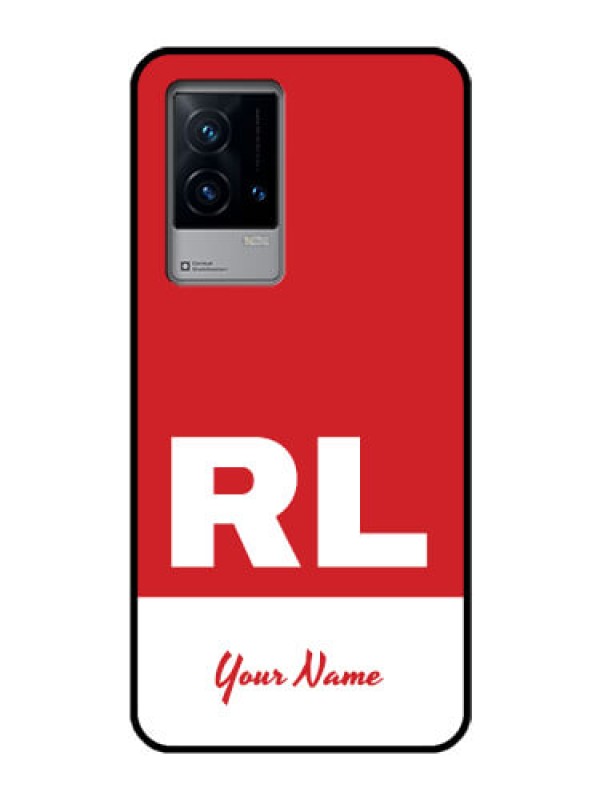 Custom iQOO 9 5G Personalized Glass Phone Case - dual tone custom text Design