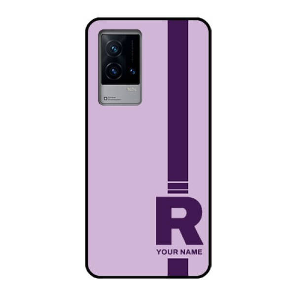 iQOO 9 5G Photo Printing on Glass Case - Simple dual tone stripe with name Design iQOO 9 5G Photo Printing on Glass Case - Simple dual tone stripe with name Design