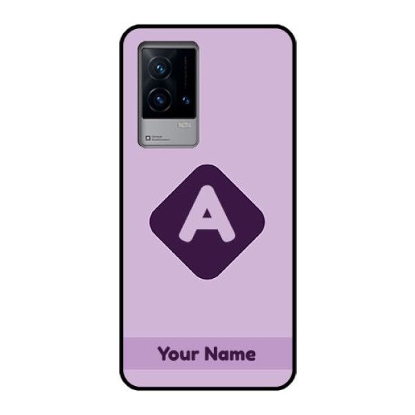 iQOO 9 5G Custom Glass Mobile Case - Custom Letter in curved badge Design iQOO 9 5G Custom Glass Mobile Case - Custom Letter in curved badge Design