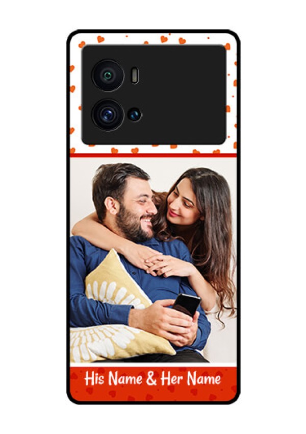 iQOO 9 Pro 5G Custom Glass Phone Case - Orange Love Symbol Design