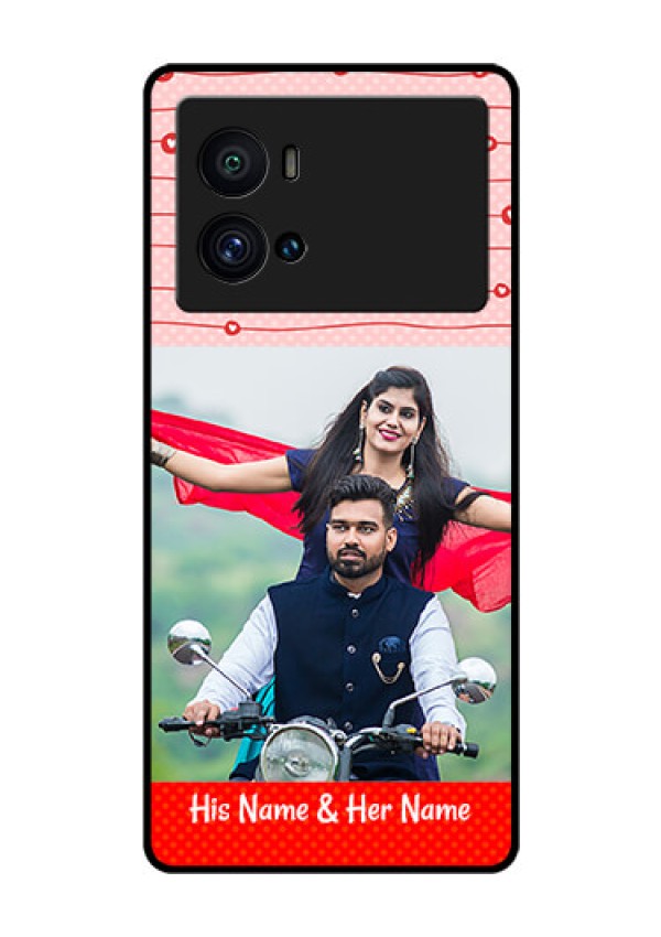 iQOO 9 Pro 5G Personalized Glass Phone Case - Red Pattern Case Design