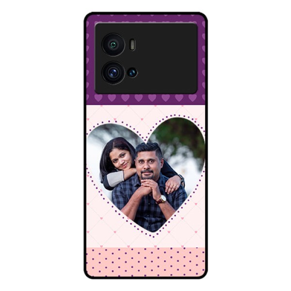 iQOO 9 Pro 5G Custom Glass Phone Case - Violet Love Dots Design