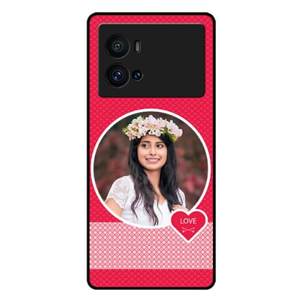 iQOO 9 Pro 5G Personalised Glass Phone Case - Pink Pattern Design