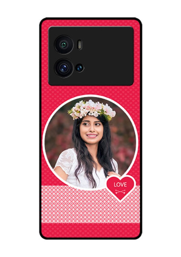 iQOO 9 Pro 5G Personalised Glass Phone Case - Pink Pattern Design