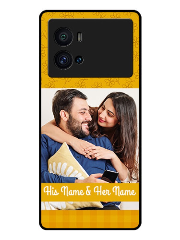 Custom iQOO 9 Pro 5G Custom Glass Mobile Case - Yellow Floral Design