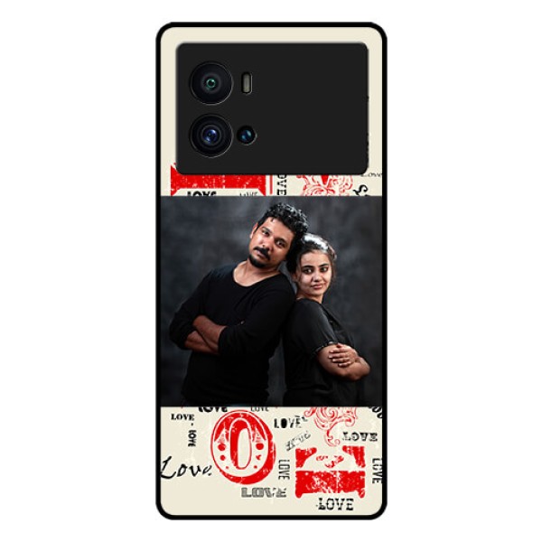 iQOO 9 Pro 5G Photo Printing on Glass Case - Trendy Love Design Case