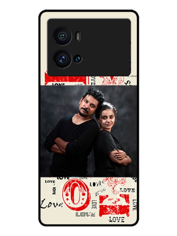 Custom iQOO 9 Pro 5G Photo Printing on Glass Case - Trendy Love Design Case