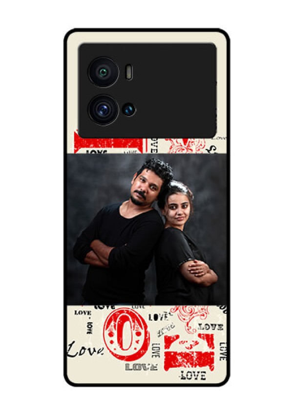 iQOO 9 Pro 5G Photo Printing on Glass Case - Trendy Love Design Case