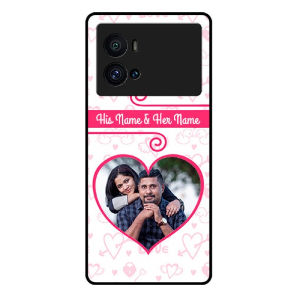 iQOO 9 Pro 5G Personalized Glass Phone Case - Heart Shape Love Design iQOO 9 Pro 5G Personalized Glass Phone Case - Heart Shape Love Design