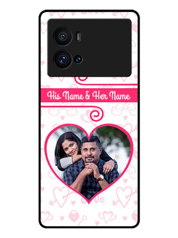 Custom iQOO 9 Pro 5G Personalized Glass Phone Case - Heart Shape Love Design