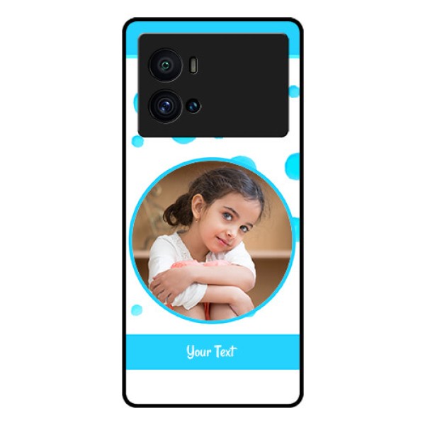 iQOO 9 Pro 5G Photo Printing on Glass Case - Blue Bubbles Pattern Design iQOO 9 Pro 5G Photo Printing on Glass Case - Blue Bubbles Pattern Design
