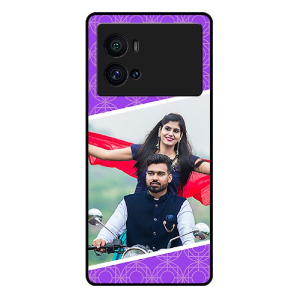 iQOO 9 Pro 5G Custom Glass Phone Case - Violet Pattern Design iQOO 9 Pro 5G Custom Glass Phone Case - Violet Pattern Design
