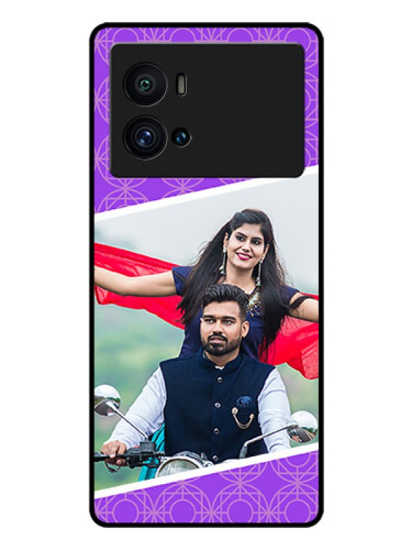 Custom iQOO 9 Pro 5G Custom Glass Phone Case - Violet Pattern Design