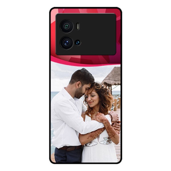 iQOO 9 Pro 5G Custom Glass Mobile Case - Red Abstract Design