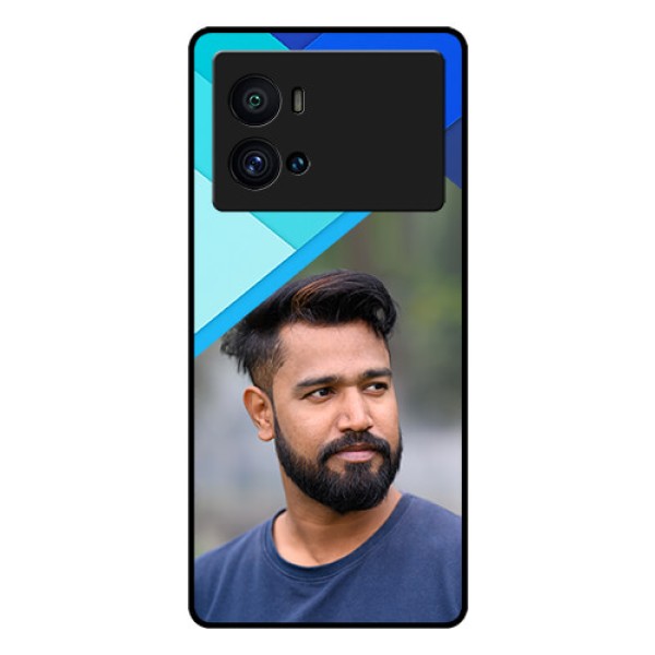 iQOO 9 Pro 5G Custom Glass Phone Case - Blue Pattern Design