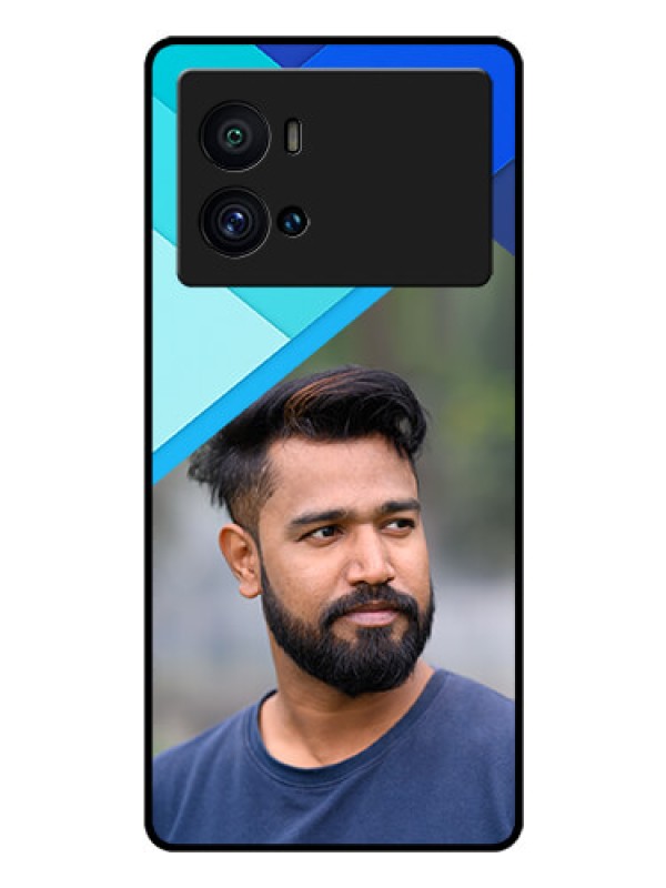 Custom iQOO 9 Pro 5G Custom Glass Phone Case - Blue Pattern Design