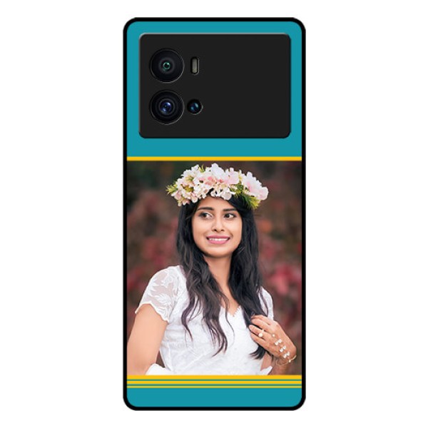 iQOO 9 Pro 5G Custom Glass Phone Case - Yellow & Blue Design
