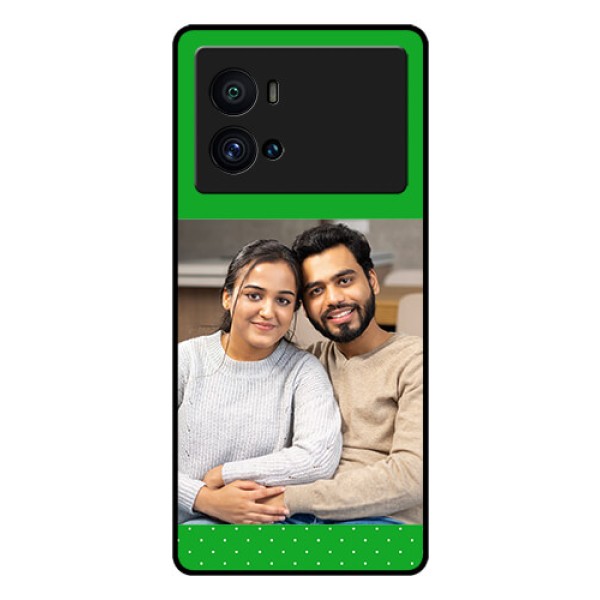 iQOO 9 Pro 5G Personalized Glass Phone Case - Green Pattern Design