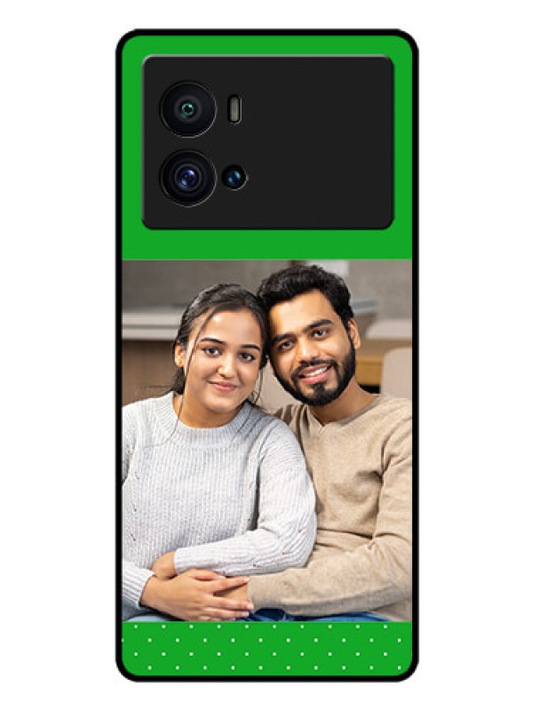 Custom iQOO 9 Pro 5G Personalized Glass Phone Case - Green Pattern Design