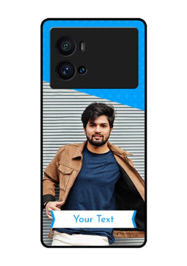 iQOO 9 Pro 5G Photo Printing on Glass Case - Simple Blue Color Design