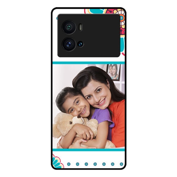 iQOO 9 Pro 5G Custom Glass Phone Case - Flower Design