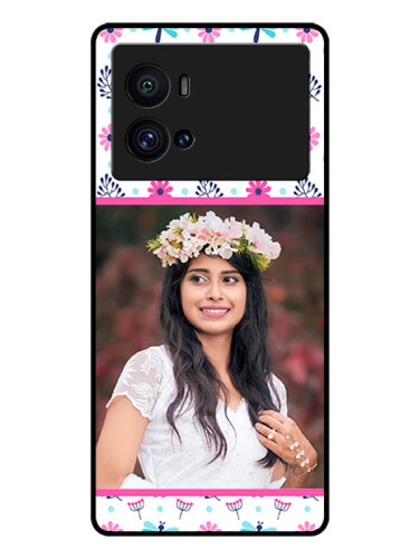 Custom iQOO 9 Pro 5G Photo Printing on Glass Case - Colorful Flower Design