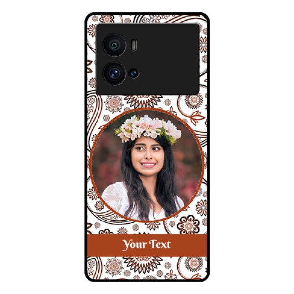 iQOO 9 Pro 5G Custom Glass Mobile Case - Abstract Flower Design