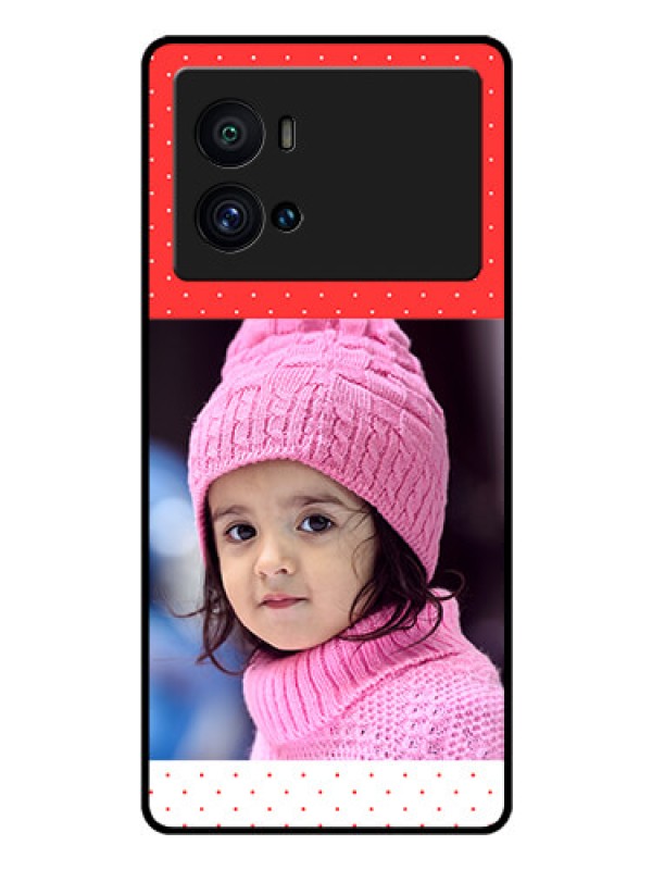 Custom iQOO 9 Pro 5G Photo Printing on Glass Case - Red Pattern Design