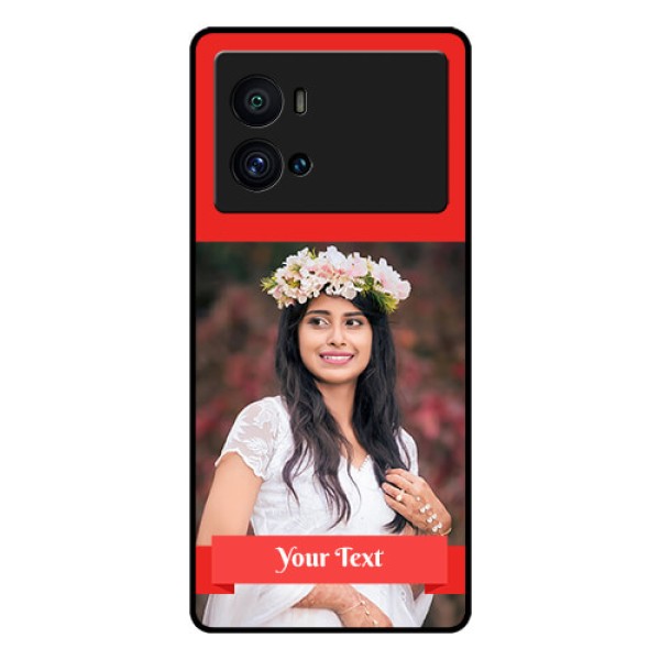 iQOO 9 Pro 5G Custom Glass Phone Case - Simple Red Color Design iQOO 9 Pro 5G Custom Glass Phone Case - Simple Red Color Design