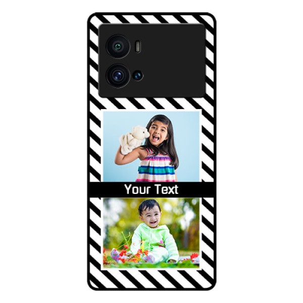 iQOO 9 Pro 5G Photo Printing on Glass Case - Black And White Stripes Design