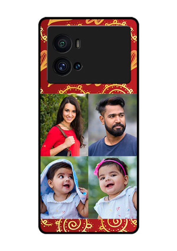 iQOO 9 Pro 5G Photo Printing on Glass Case - 4 Image Traditional Design