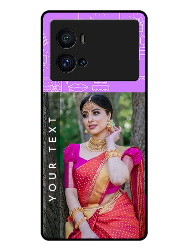 Custom iQOO 9 Pro 5G Custom Glass Mobile Case - Birthday Icons Design