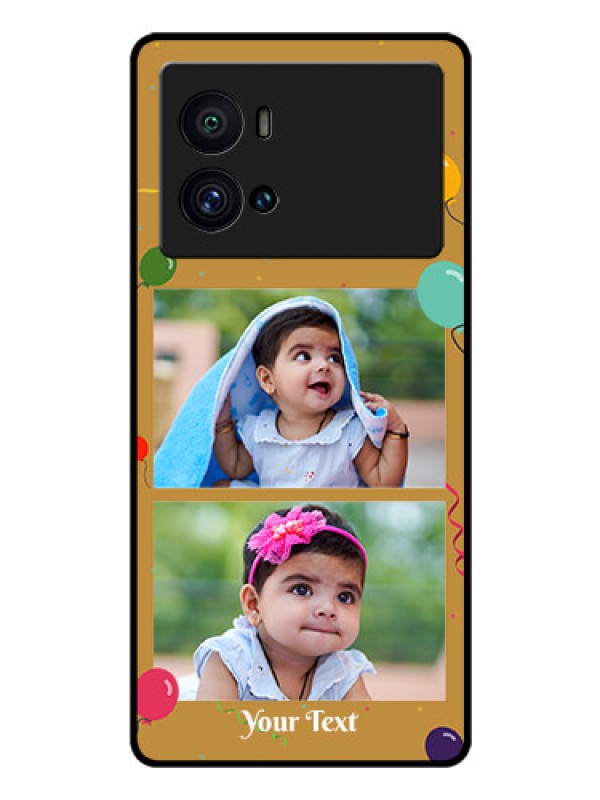 Custom iQOO 9 Pro 5G Personalized Glass Phone Case - Image Holder with Birthday Celebrations Design