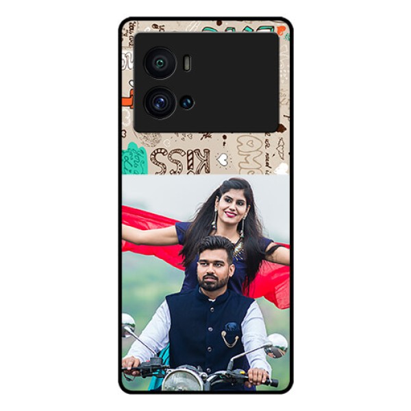 iQOO 9 Pro 5G Custom Glass Phone Case - Love Doodle Pattern