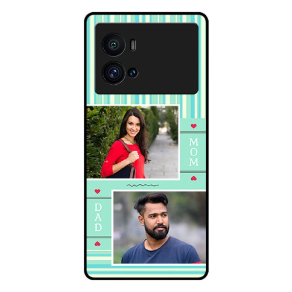 iQOO 9 Pro 5G Custom Glass Phone Case - Mom & Dad Pic Design