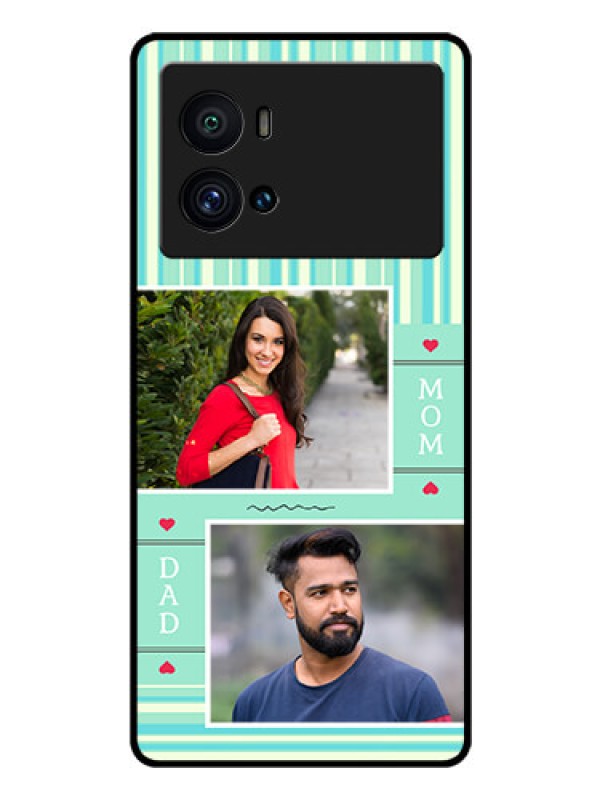 Custom iQOO 9 Pro 5G Custom Glass Phone Case - Mom & Dad Pic Design
