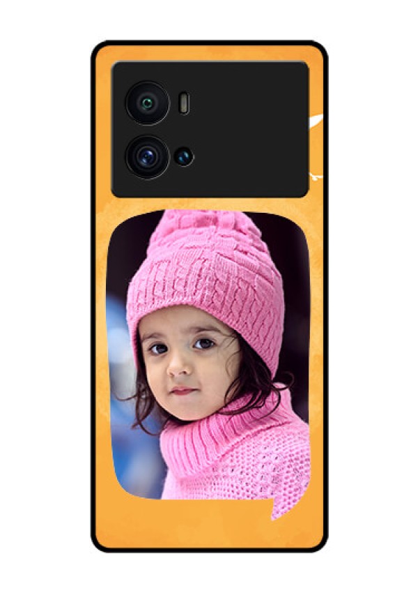 iQOO 9 Pro 5G Personalized Glass Phone Case - Water Color Design with Bird Icons
